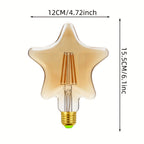 Lot de 2 ampoules LED filament en étoile, culot E27, verre ambré