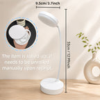 Lampe de bureau sans fil blanche à col flexible, batterie 800 mAh
