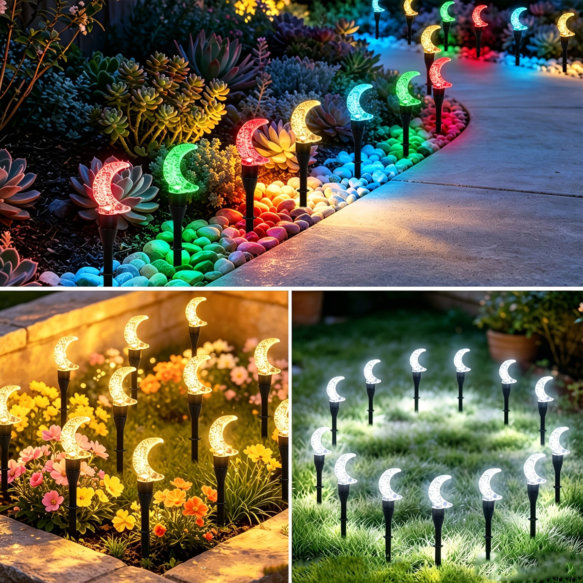 Guirlande solaire croissants de lune à bulles, 20 LED sur 5 m, IP44