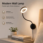 Applique murale liseuse LED à col flexible, alimentation USB