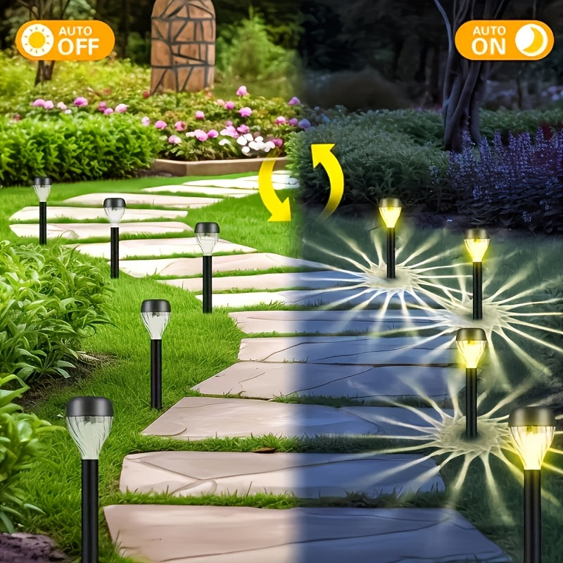 Lot de 10 lampes solaires sucette à tête torsadée pour allée