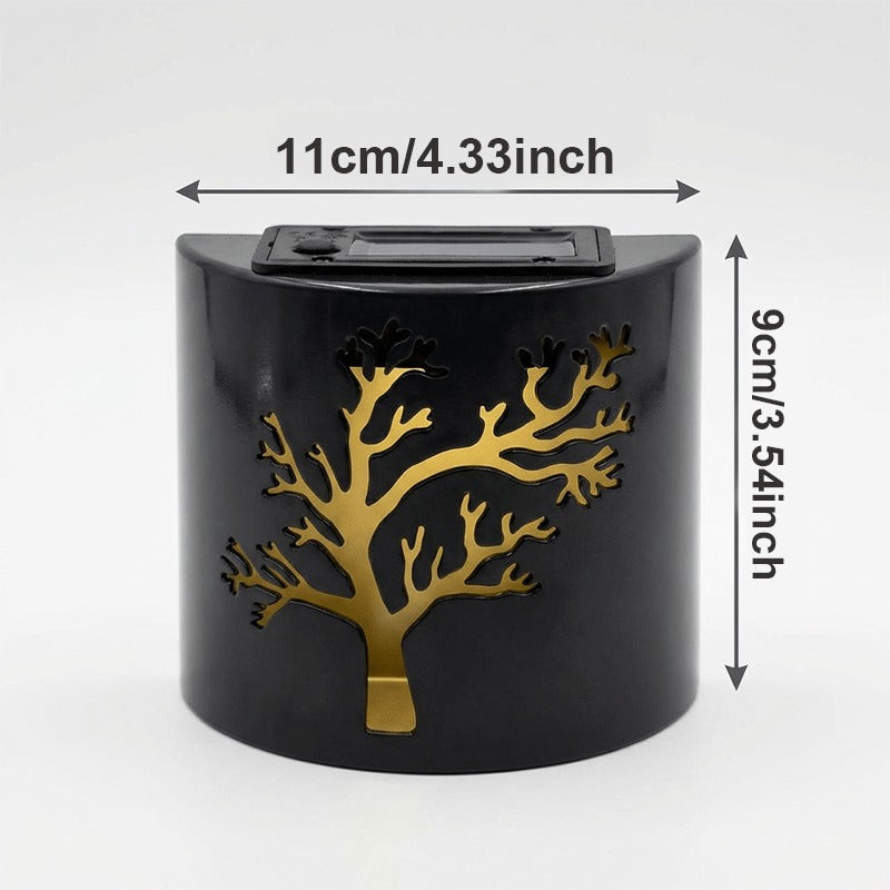 Applique murale LED solaire extérieure motif arbre, lot de 2
