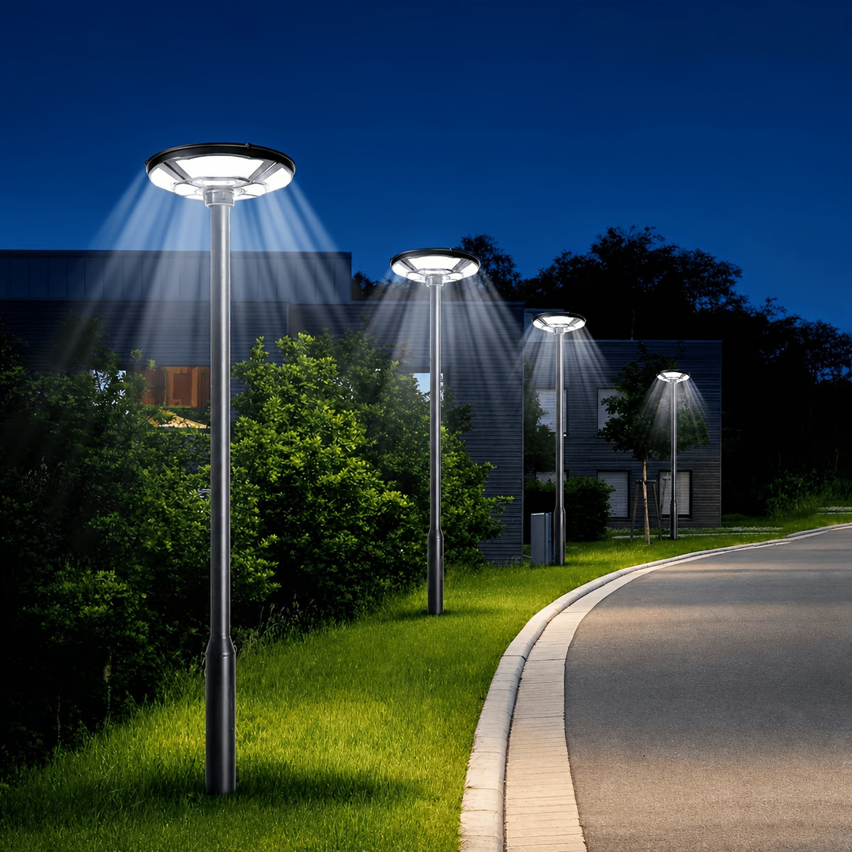 Tête de lampadaire solaire à détection radar et 360°