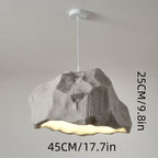Suspension effet roche blanche texturée, 45 cm, esprit japonais