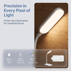 Lampe de bureau LED blanche à col de cygne, tactile trois teintes