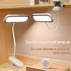 Lampe à pince rechargeable à tête rectangulaire, à poser ou fixer