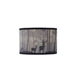 Abat-jour tambour en bambou imprimé forêt et cerfs, Ø 30,5 cm