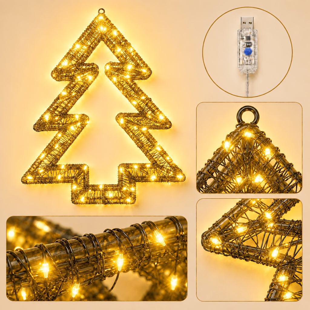 Lampe décorative sapin de Noël lumineux 480 LED, à poser ou suspendre