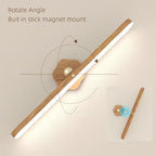 Applique murale LED barre rotative effet bois, tactile et sans fil