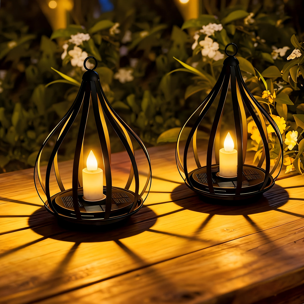 Des chandelles sans flamme pour terrasse et arbres