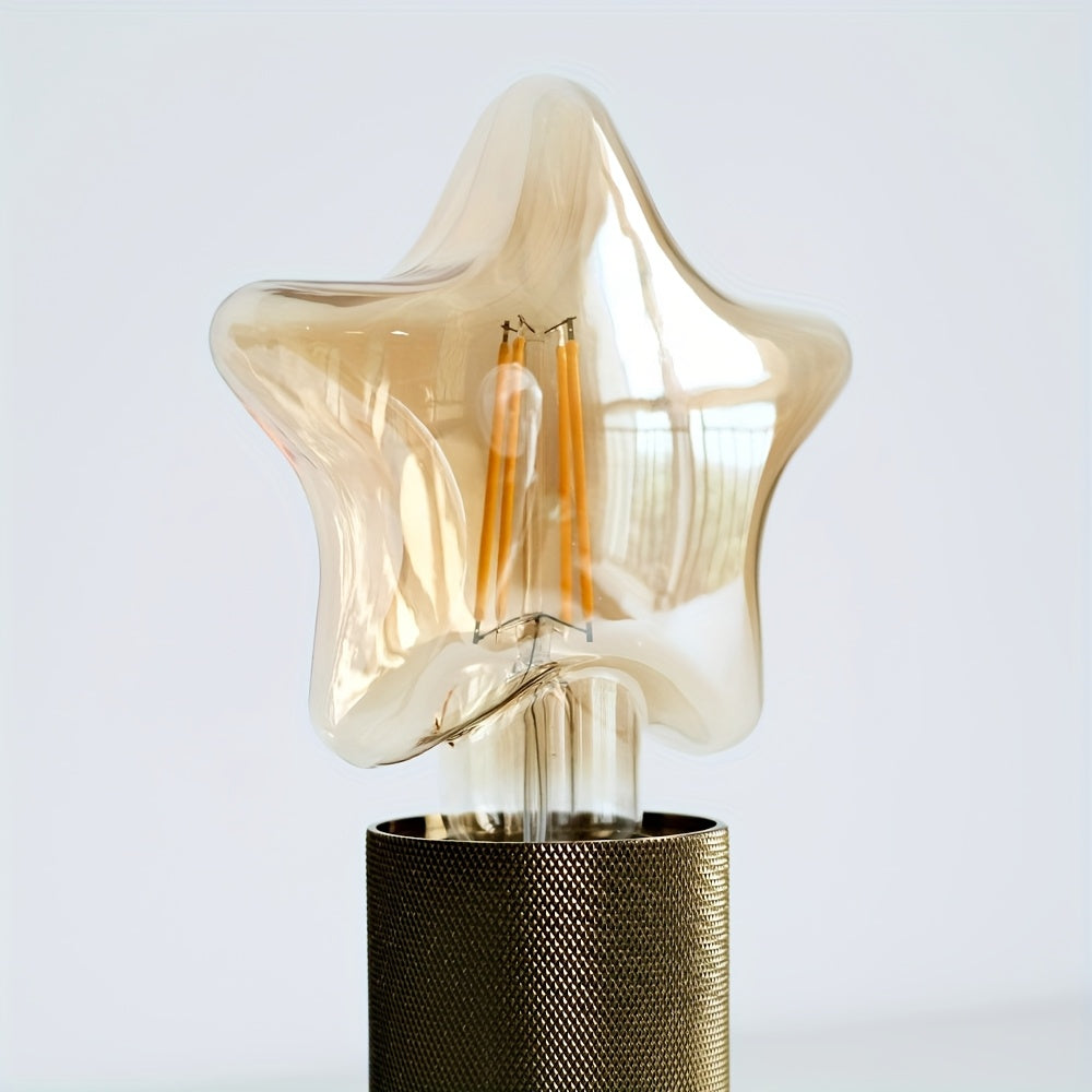 Lot de 2 ampoules LED filament en étoile, culot E27, verre ambré