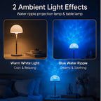 Lampe LED projecteur de reflets d'eau, dôme amovible sans fil