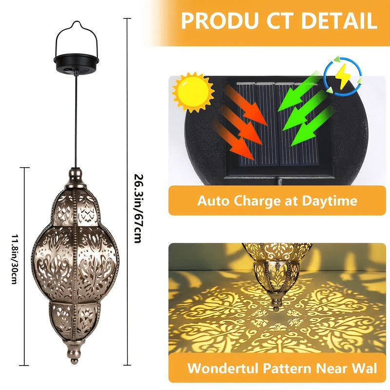 Suspension solaire marocaine en métal ajouré, lot de 2, 67 cm