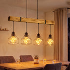 Suspension poutre rustique en bois flammé, hauteur réglable