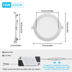 Spot LED encastrable extra-plat Ø 17 cm, 12 W blanc froid, lot de 12