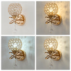 Applique murale globe en cristal doré à rubans entrelacés