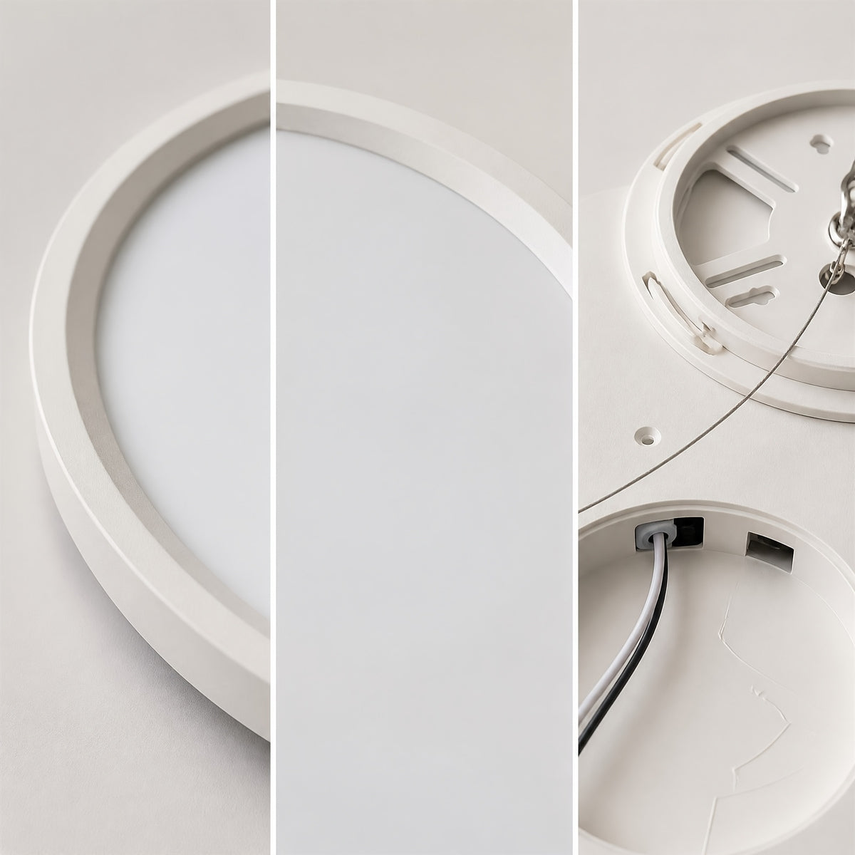 Plafonnier LED rond extra-plat Ø 50 cm, 3 teintes, lot de 2