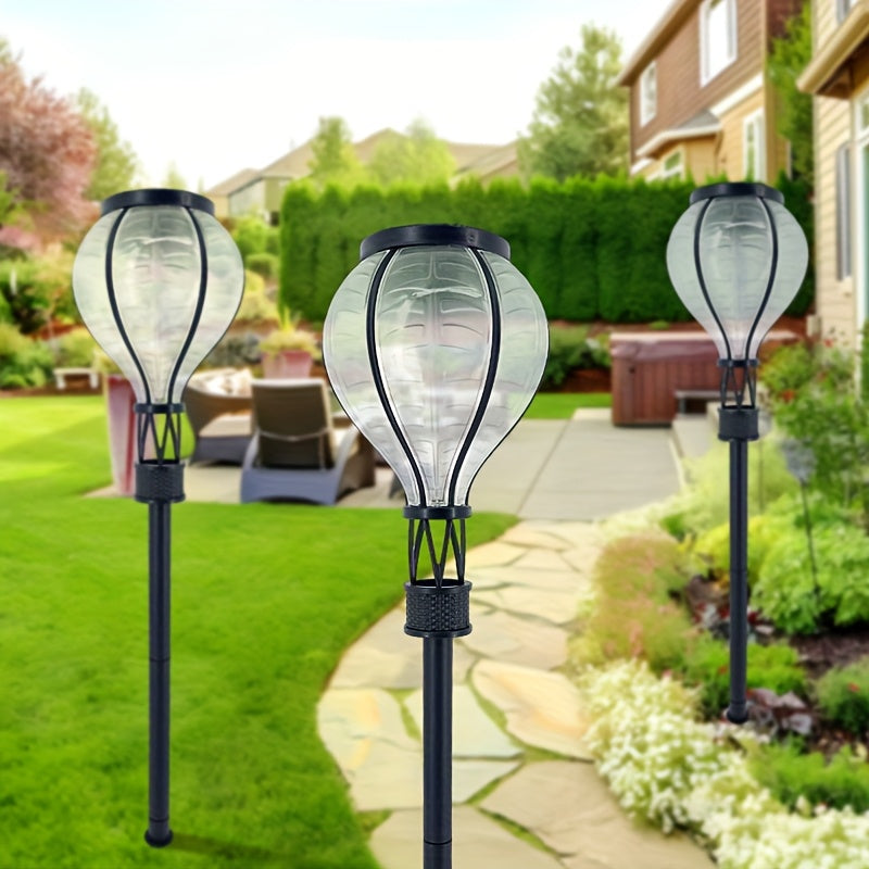 Lanterne solaire montgolfière transparente, à piquer ou suspendre