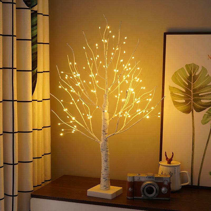 Lampe décorative arbre de bouleau lumineux, 144 LED, 60 cm