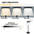 Lampe de table LED sans fil à abat-jour en tissu, 37,5 cm, 4 coloris