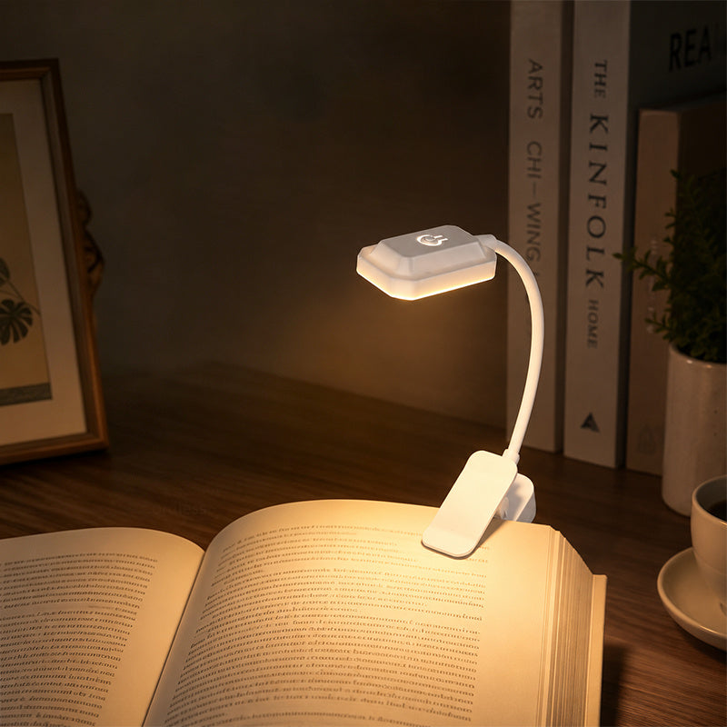 Liseuse à pince blanche au format mini, col de 14,5 cm, USB-C