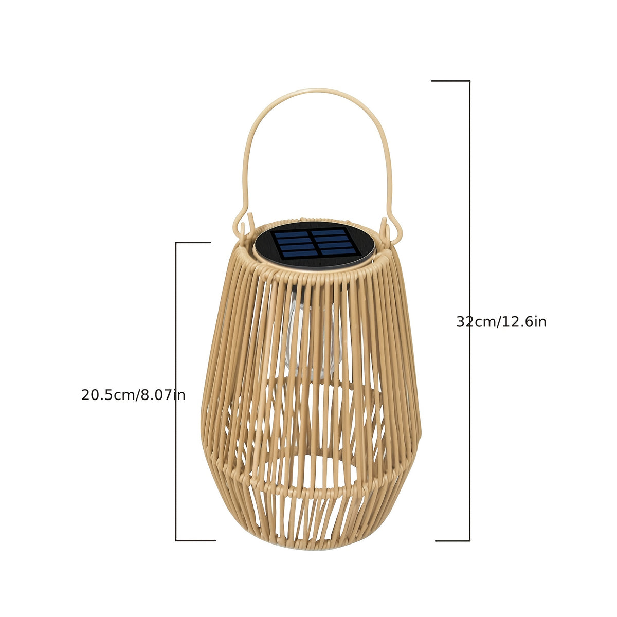 Lot de 2 lanternes solaires tressées effet rotin, 32 cm, IP65