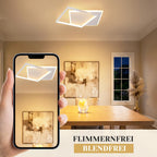 Plafonnier LED à deux carrés superposés de 30 cm, 44 W, noir ou blanc