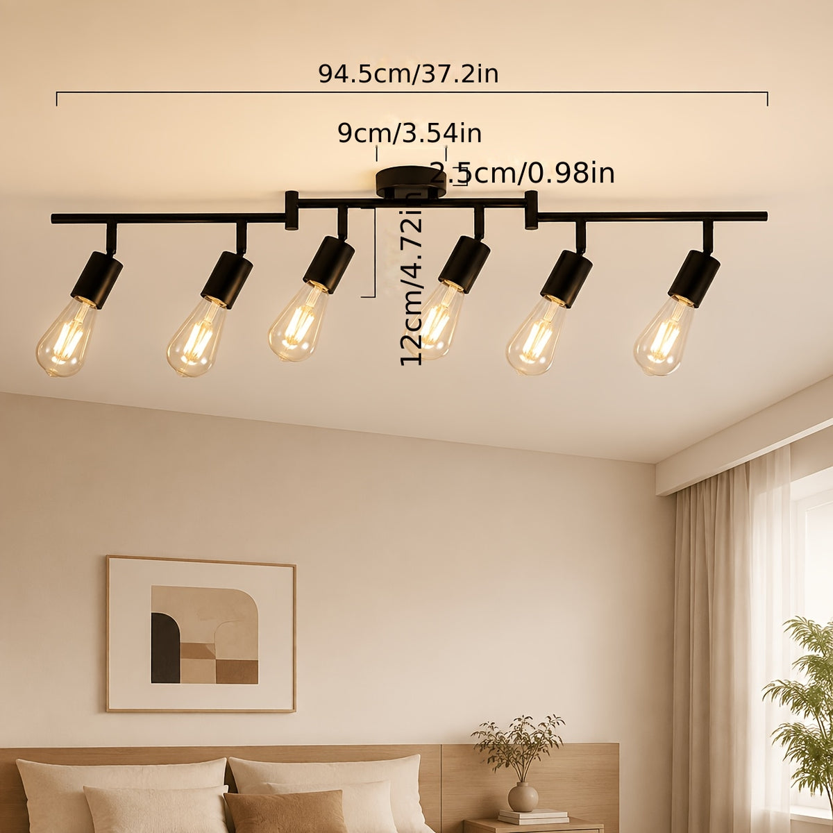 Plafonnier spots noir à douilles E27 orientables, de 2 à 6 lumières