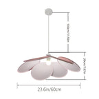 Suspension fleur à larges pétales rose poudré, Ø 60 cm, douille E27