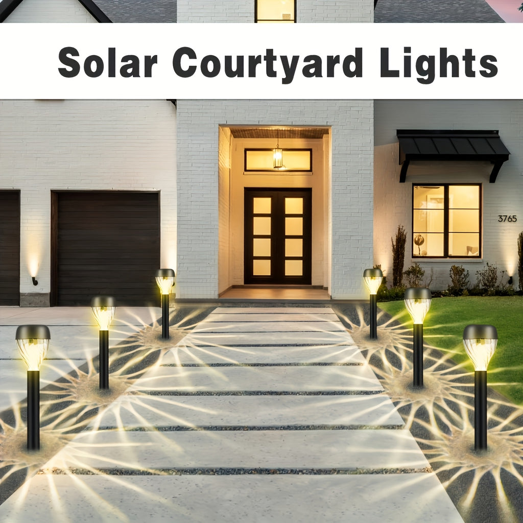 Lampe solaire de jardin à piquet, diffuseur torsadé, lot de 10