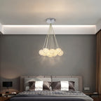 Lustre grappe de globes acryliques LED, doré ou blanc, trois teintes