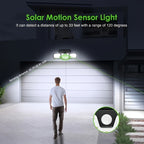 Applique solaire à trois têtes 74 LED et détecteur de mouvement