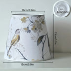 Lot de 2 petits abat-jour en tissu imprimé oiseaux et fleurs