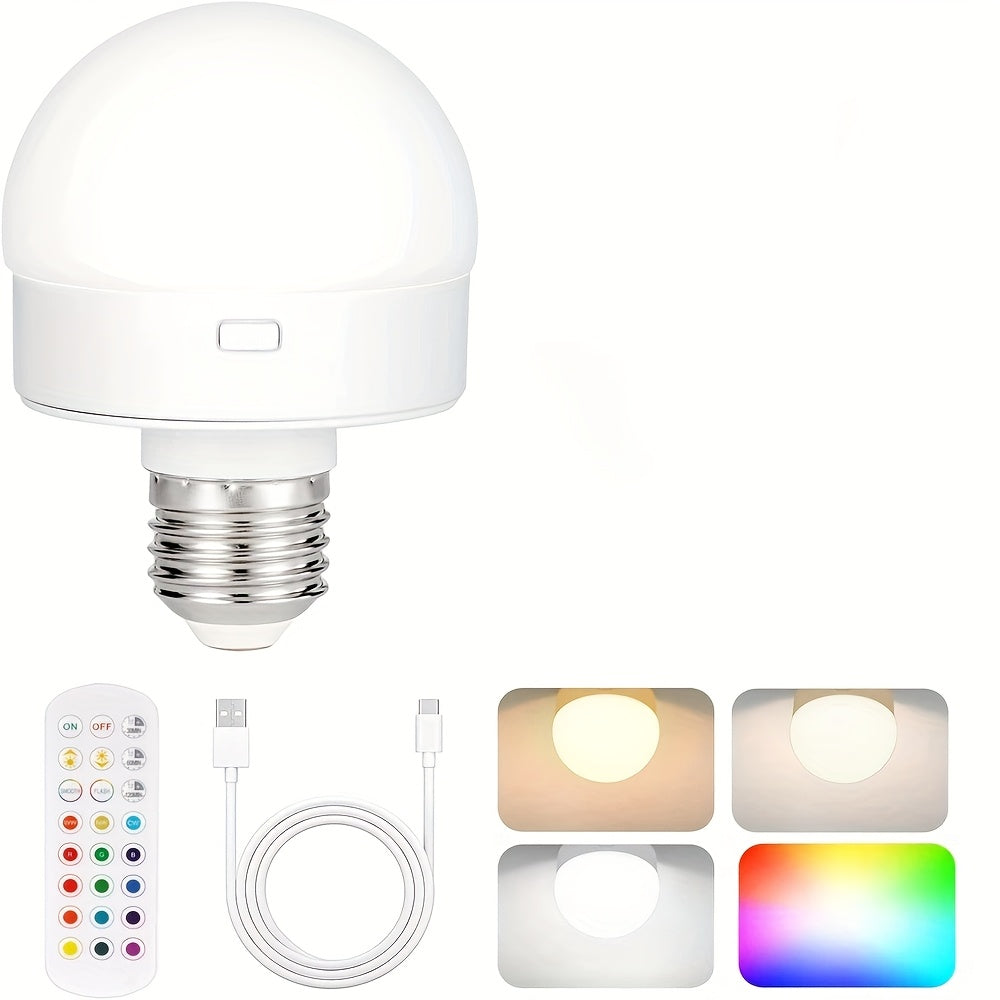 Applique murale dorée sans fil, lot de 2, ampoule E27 rechargeable RVB