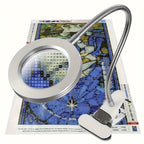 Lampe loupe à pince LED à col de cygne, noire, blanche ou argentée