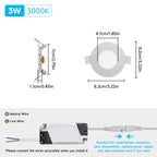 3W-Blanc Chaud / 6 pièces