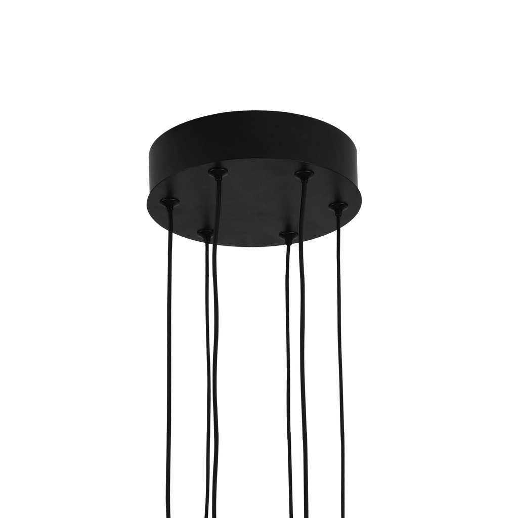 Lustre LED noir à trois cadres rectangulaires, 71 W, 50 cm