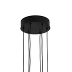 Lustre LED noir à trois cadres rectangulaires, 71 W, 50 cm
