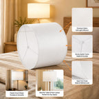 Lot de 2 abat-jour tambour en lin blanc cassé, Ø 33 x H 25 cm