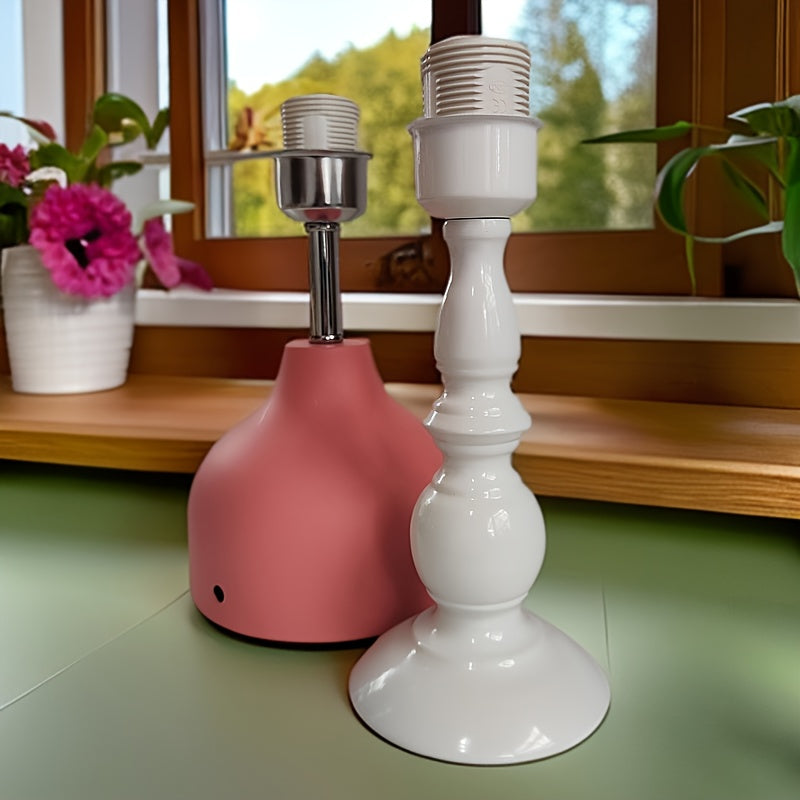 Pied de lampe E27 chromé à perles transparentes, 7 modèles à câbler