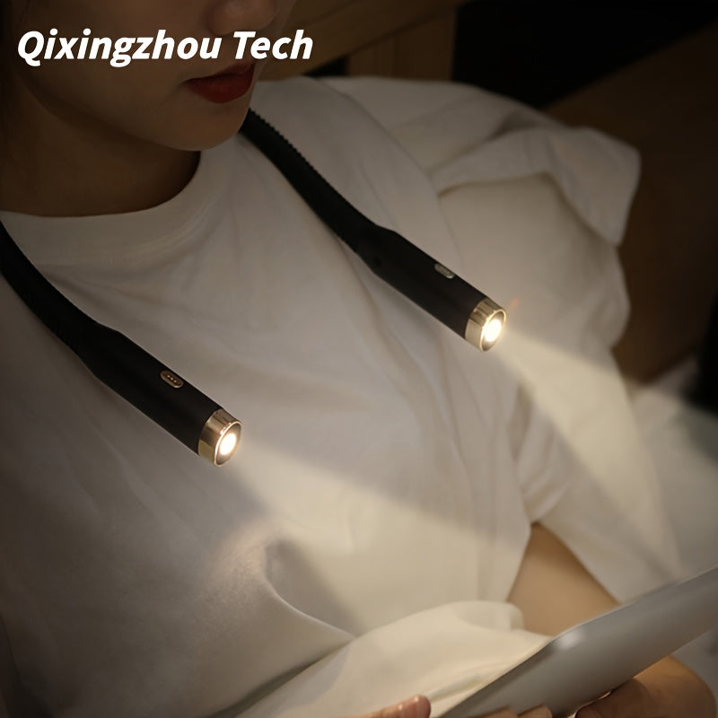 Lampe de lecture tour de cou rechargeable, 3 teintes, noire ou rose