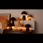 Lampe champignon en bois sans fil, veilleuse tactile rechargeable