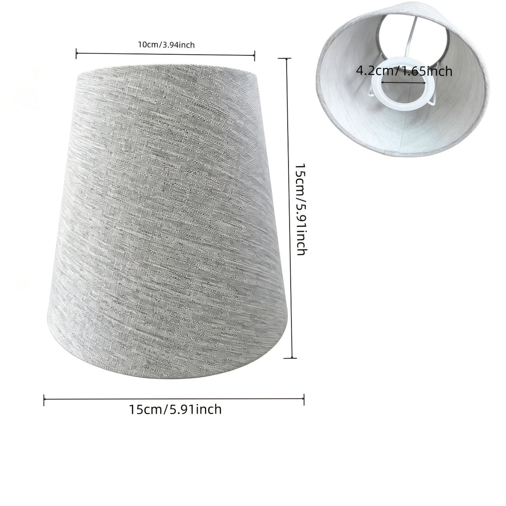 Lot de 2 abat-jour coniques gris aspect lin, bague de 4,2 cm