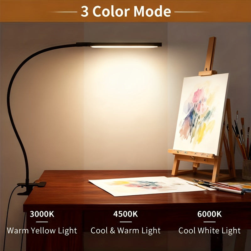 Lampe à pince 96 LED à col métallique de 40 cm, câble de 145 cm