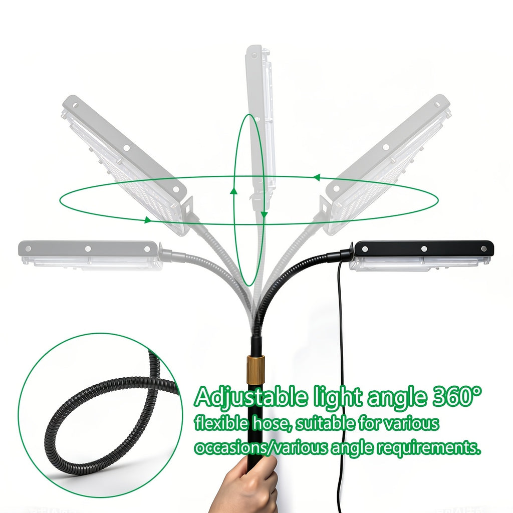 Lampe de travail à pince LED 6000 K, panneau plat, hauteur réglable