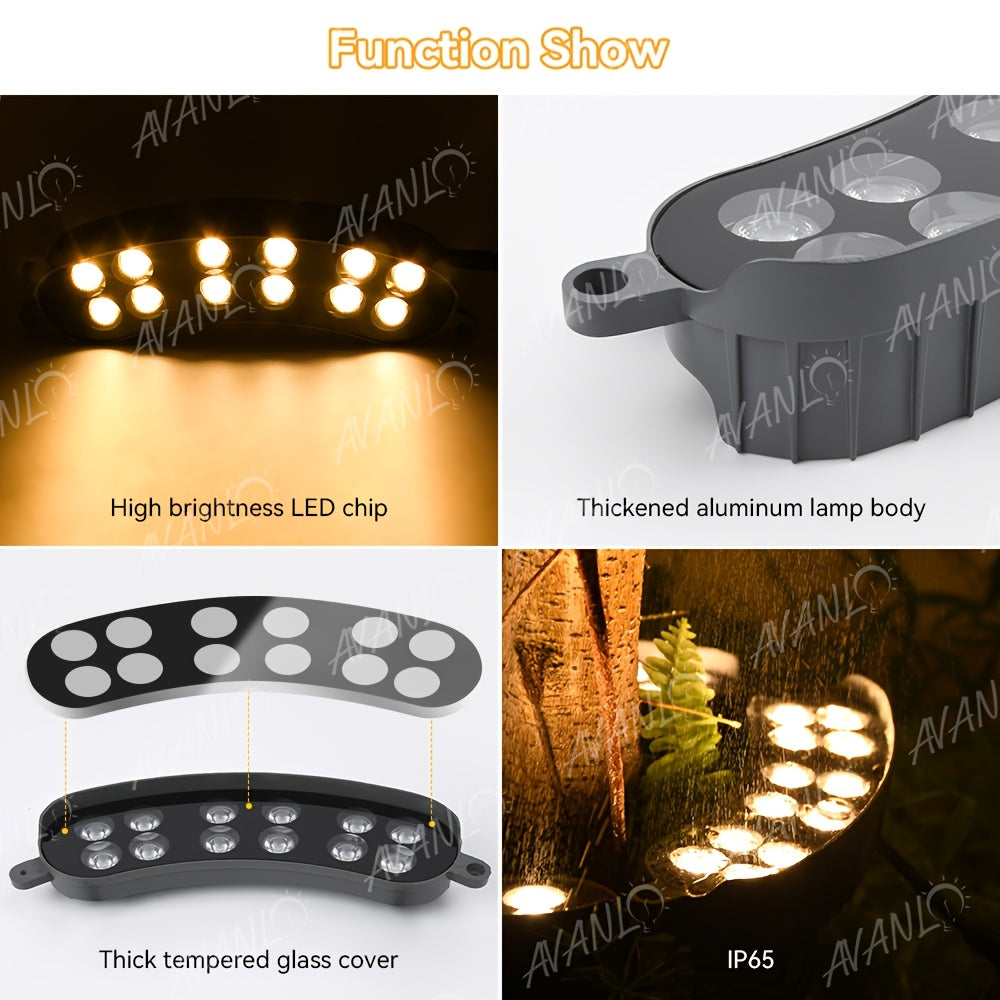 Spot extérieur en anneau LED pour tronc d'arbre, aluminium IP65