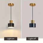 Petite suspension noire et dorée en métal, Ø 12 cm, câble 130 cm