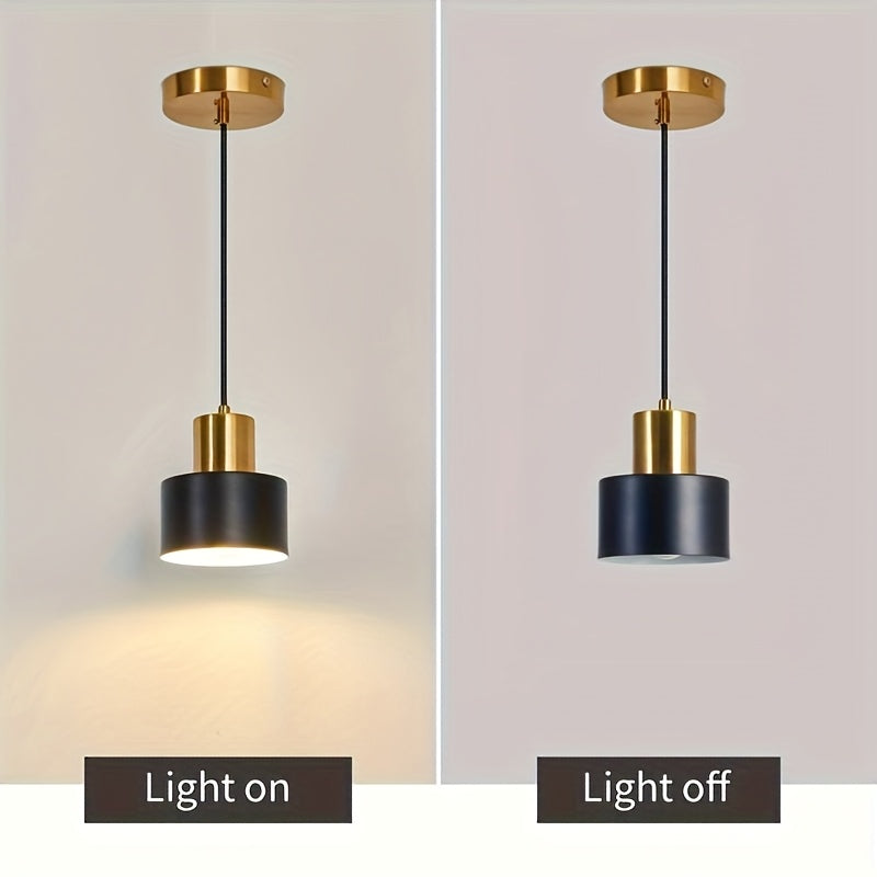 Petite suspension noire et dorée en métal, Ø 12 cm, câble 130 cm