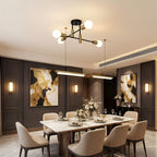 Plafonnier semi-encastré noir et doré à 4 bras croisés, 85 cm