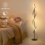 Lampadaire spirale LED double hélice à quatre teintes, 152 cm